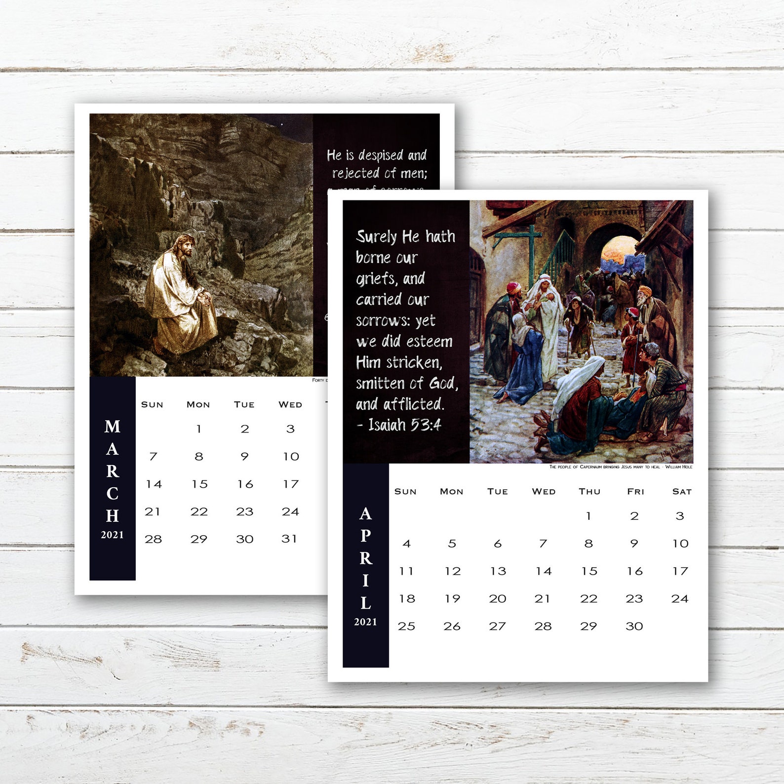 2021 Life of Jesus Calendar Printable Instant Download Etsy