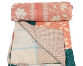 Vintage handmade cotton kantha quilt ,patchwork kantha quilt ,throw ,boho style