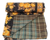 Vintage handmade cotton kantha quilt ,patchwork kantha quilt ,throw ,boho style
