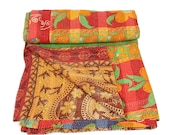 Vintage handmade cotton kantha quilt ,patchwork kantha quilt ,throw ,boho style