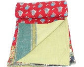 Vintage handmade cotton kantha quilt ,patchwork kantha quilt ,throw ,boho style