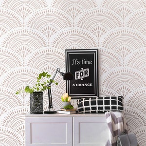 Large Geometric Pattern Wall Stencil Scandinavian Wall Stencil for
