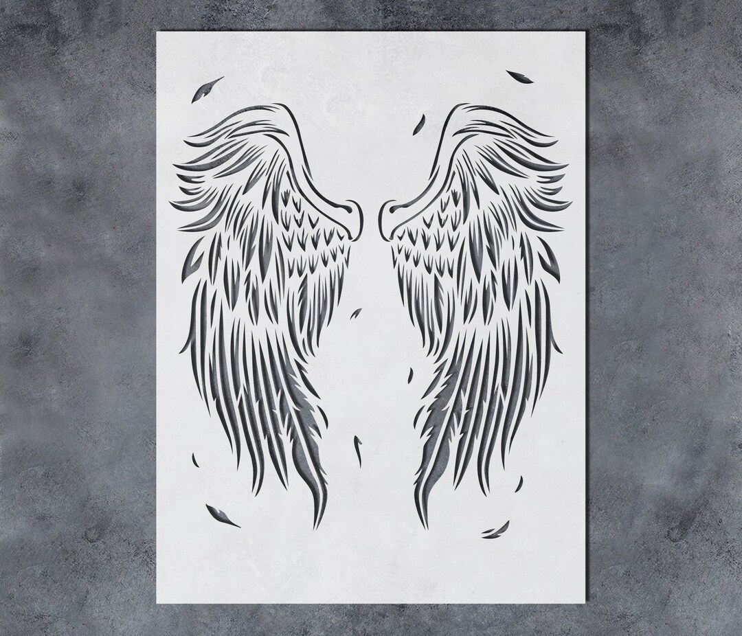 Angel Wings Stencils for Painting on Walls Canvas Wood Crafts Reusable
