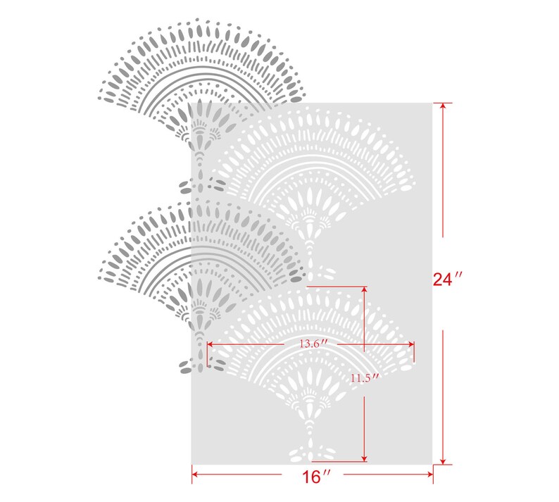 Large Geometric Pattern Wall Stencil Scandinavian Wall Stencil Etsy Canada
