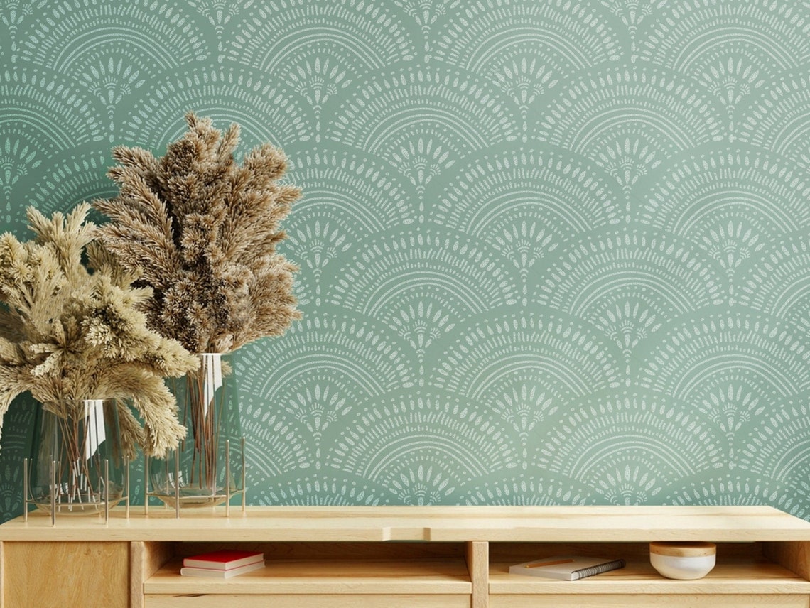 Large Geometric Pattern Wall Stencil Scandinavian Wall Stencil Etsy Canada