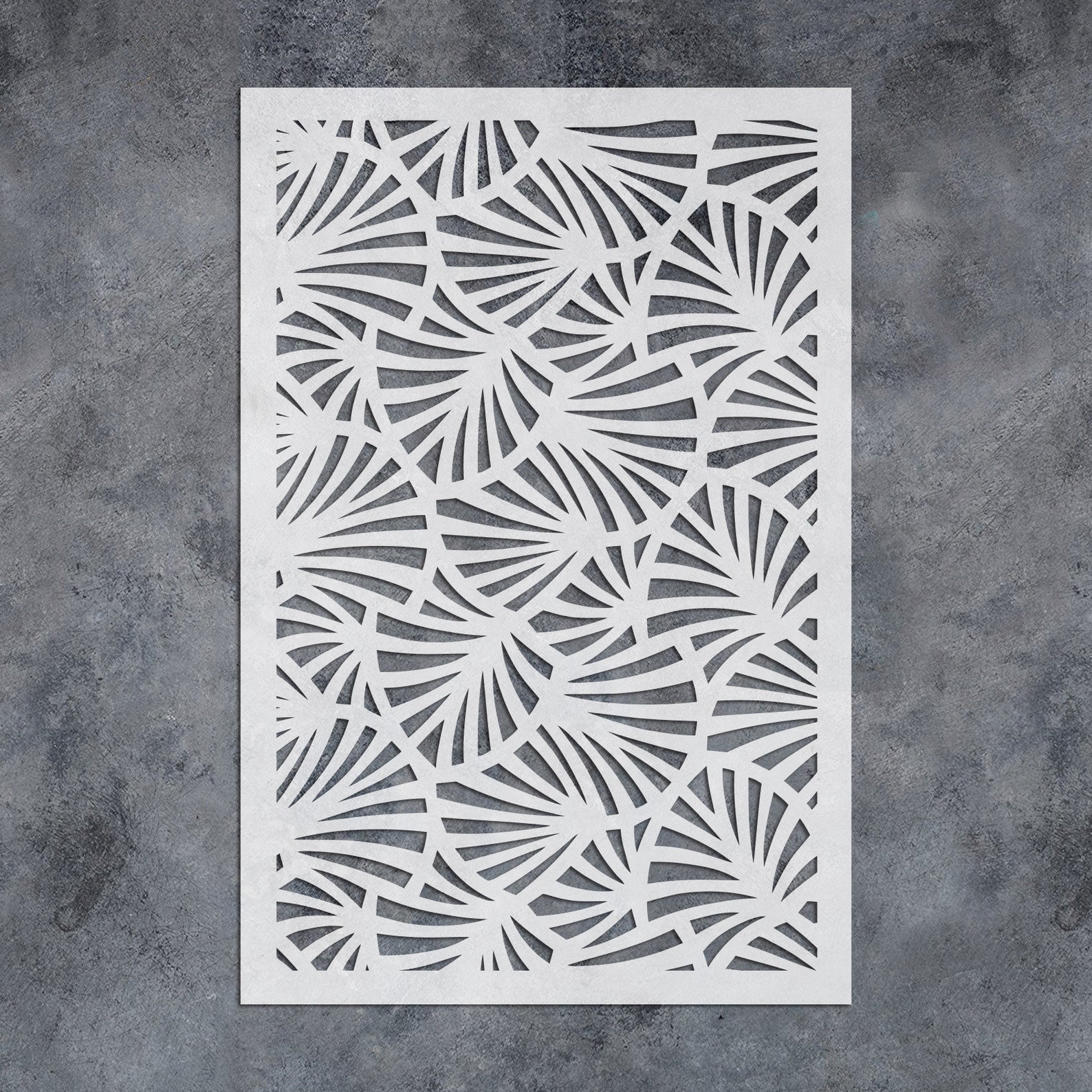 Large Tropical Leaf Wall Stencil Palm Leaf Large Allover Wall Etsy