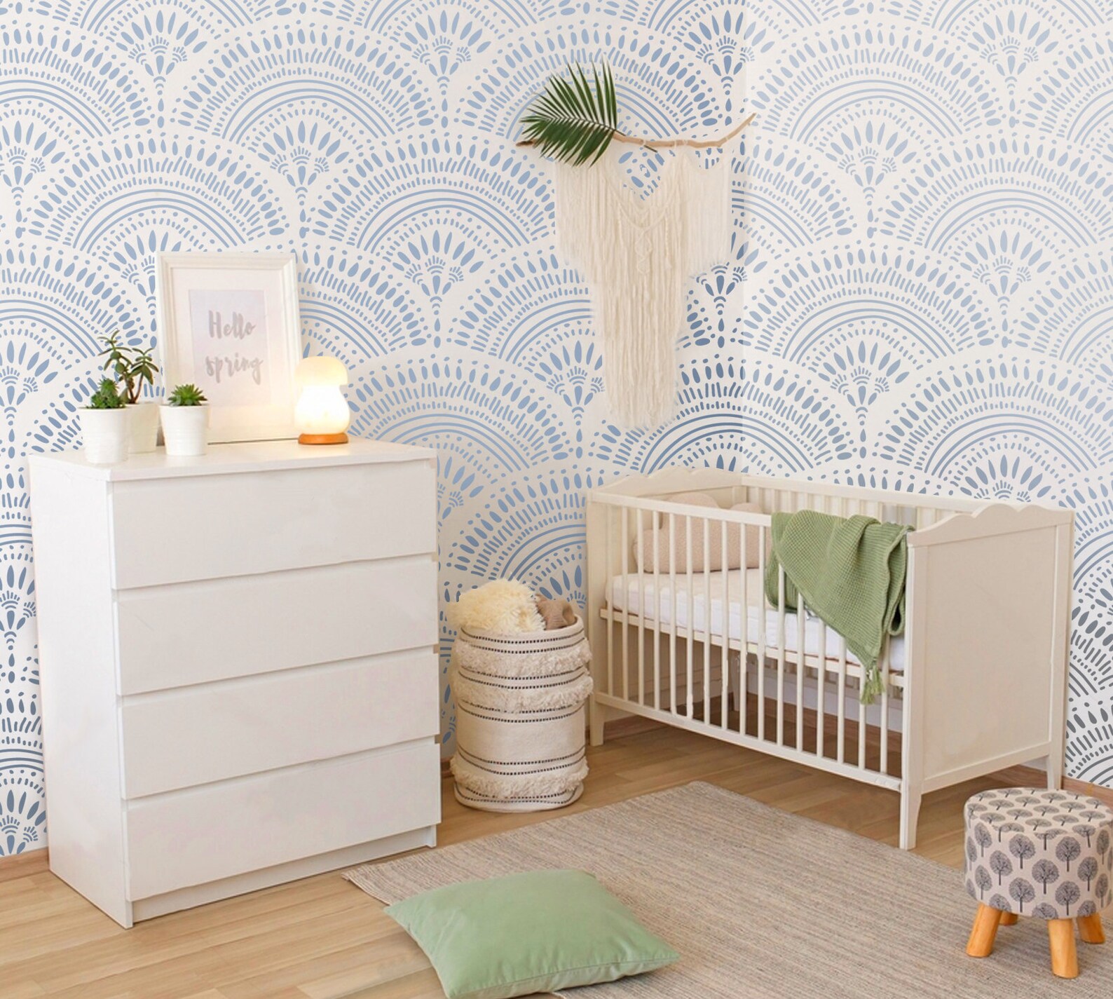 Large Geometric Pattern Wall Stencil Scandinavian Wall Stencil Etsy Canada