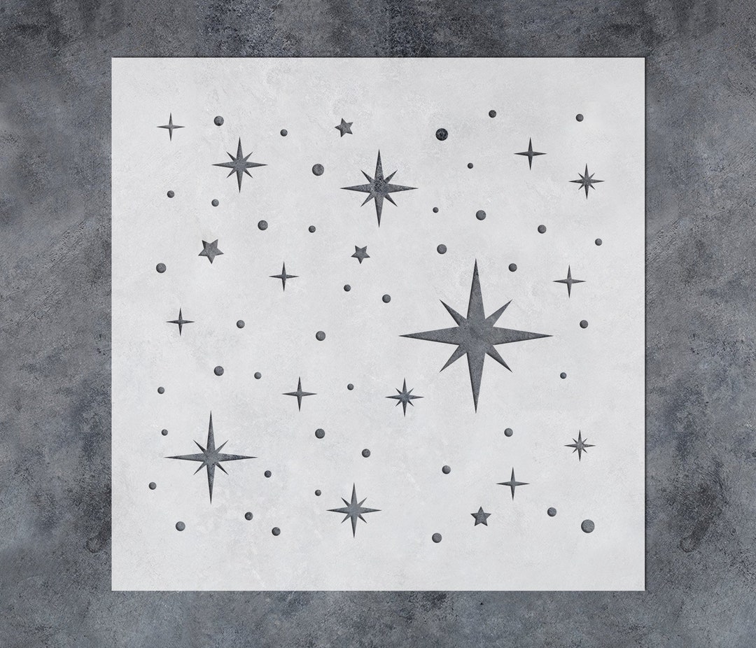 Large Twinkle Stars Stencil Stencils for Kids Room Nursery Decor