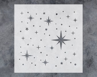 Large Twinkle Stars Stencil - Stencils for Kids Room Nursery Decor,  Celestial Backgrounds, Cards, Ceiling - Starry Night Stencils for Walls