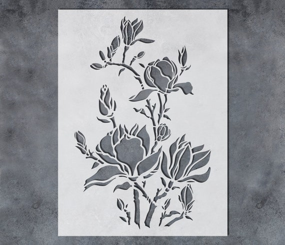 Magnolia Flowers Stencils Magnolia Flower Stencils for Painting on Wood  Canvas Paper Fabric Floor Wall Tile 