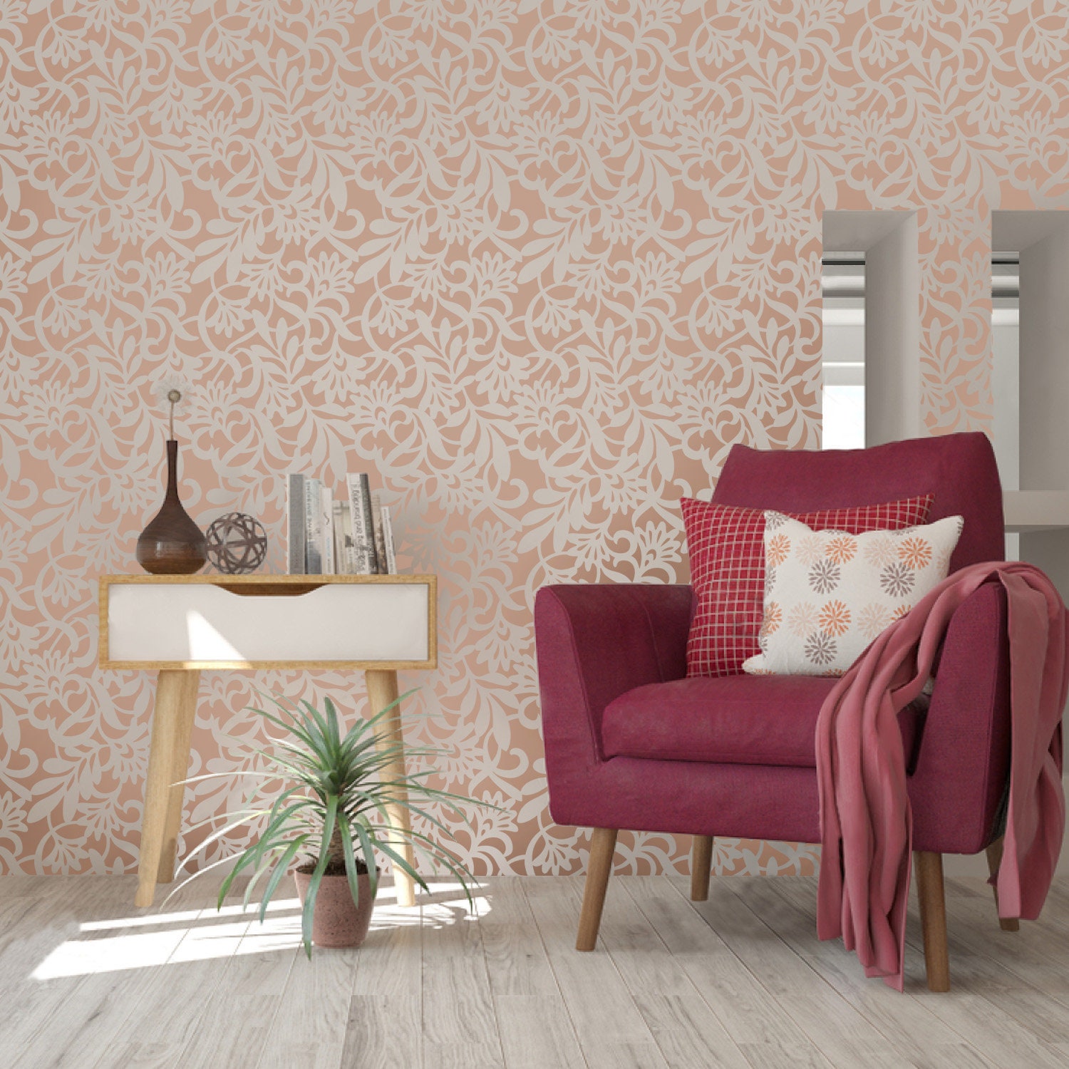 Large Flower Wall Stencils for Painting Repeatable Pattern Etsy