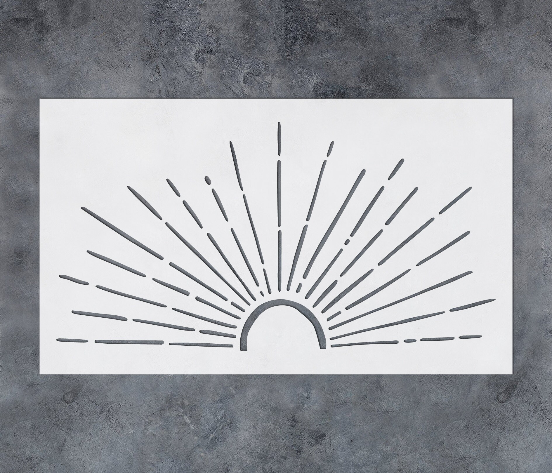 Rising Sun Stencil Boho Sunburst Wall Stencils-reusable - Etsy