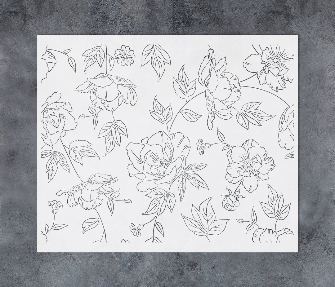 Large Flower Wall Stencils,floral Pattern Wall Painting Stencils ...