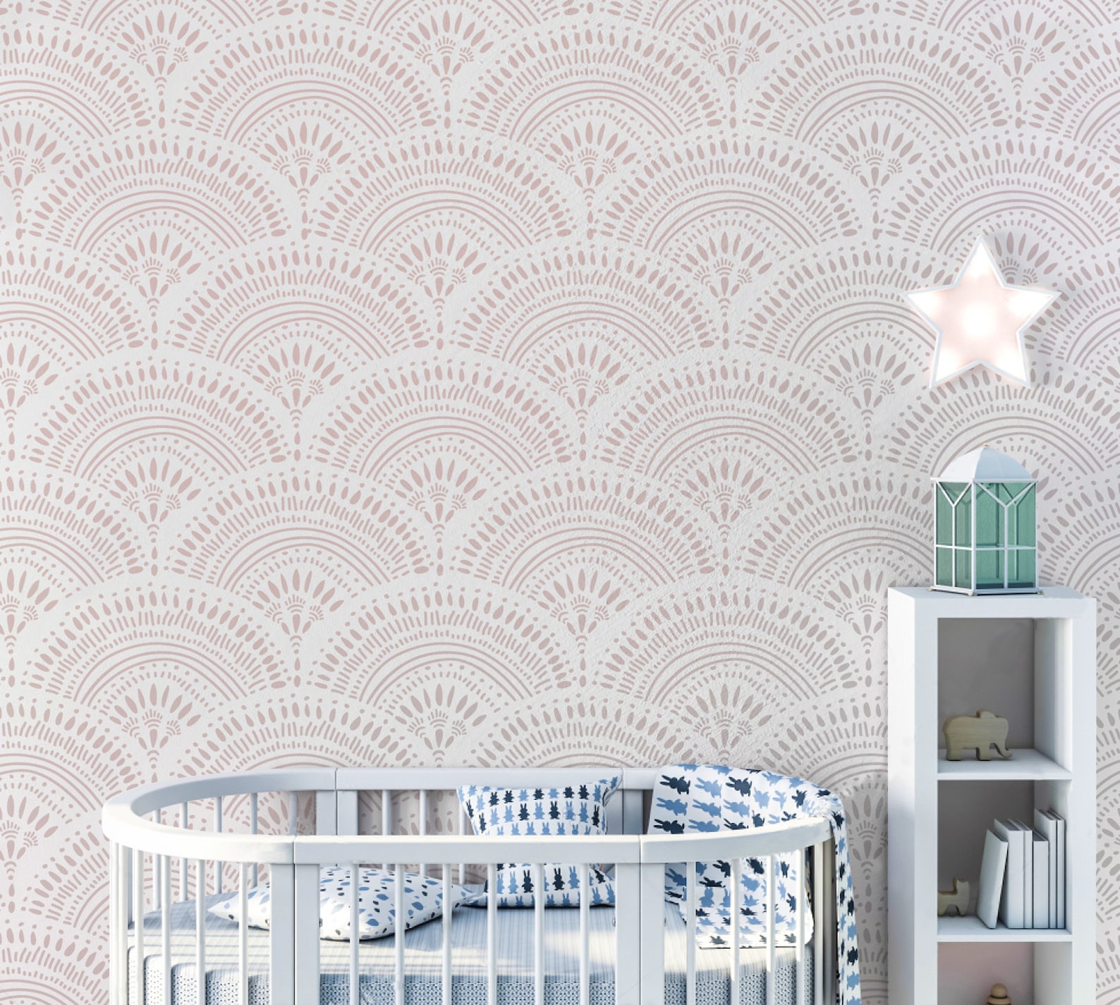 Large Geometric Pattern Wall Stencil Scandinavian Wall Stencil Etsy Canada