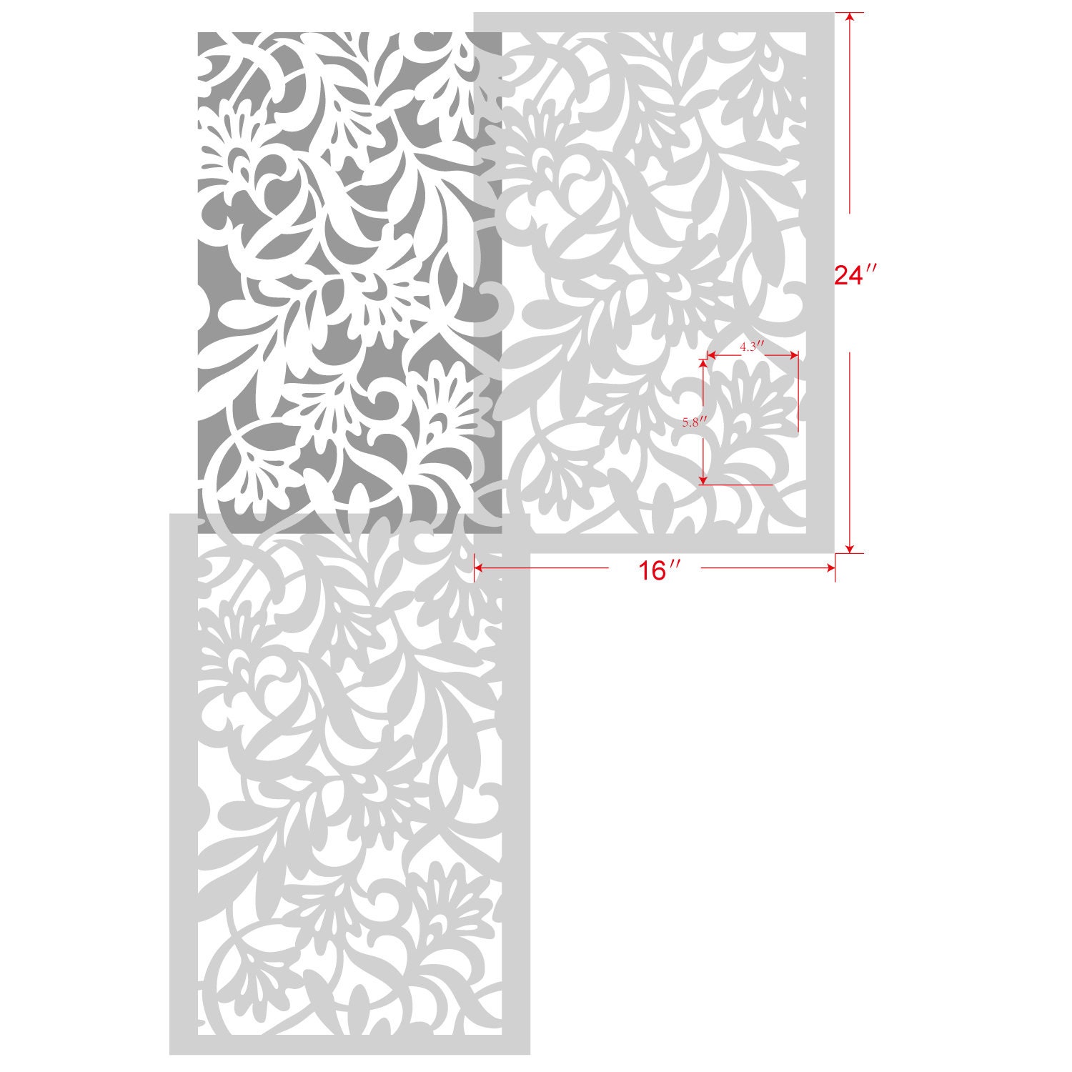 Large Flower Wall Stencils for Painting Repeatable Pattern Etsy