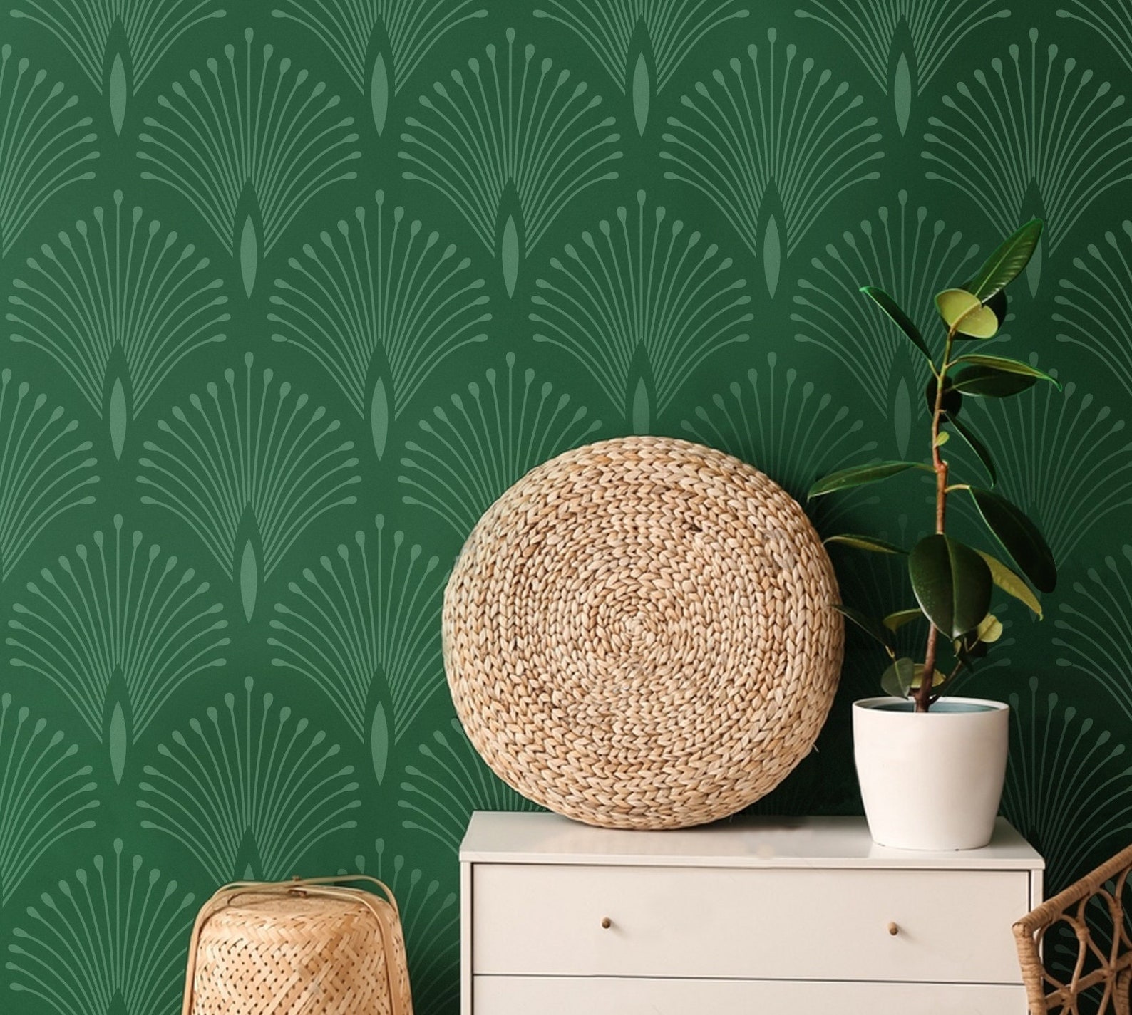 Large Palm Wall Stencilart Wall Stencil for Paintingreusable Etsy