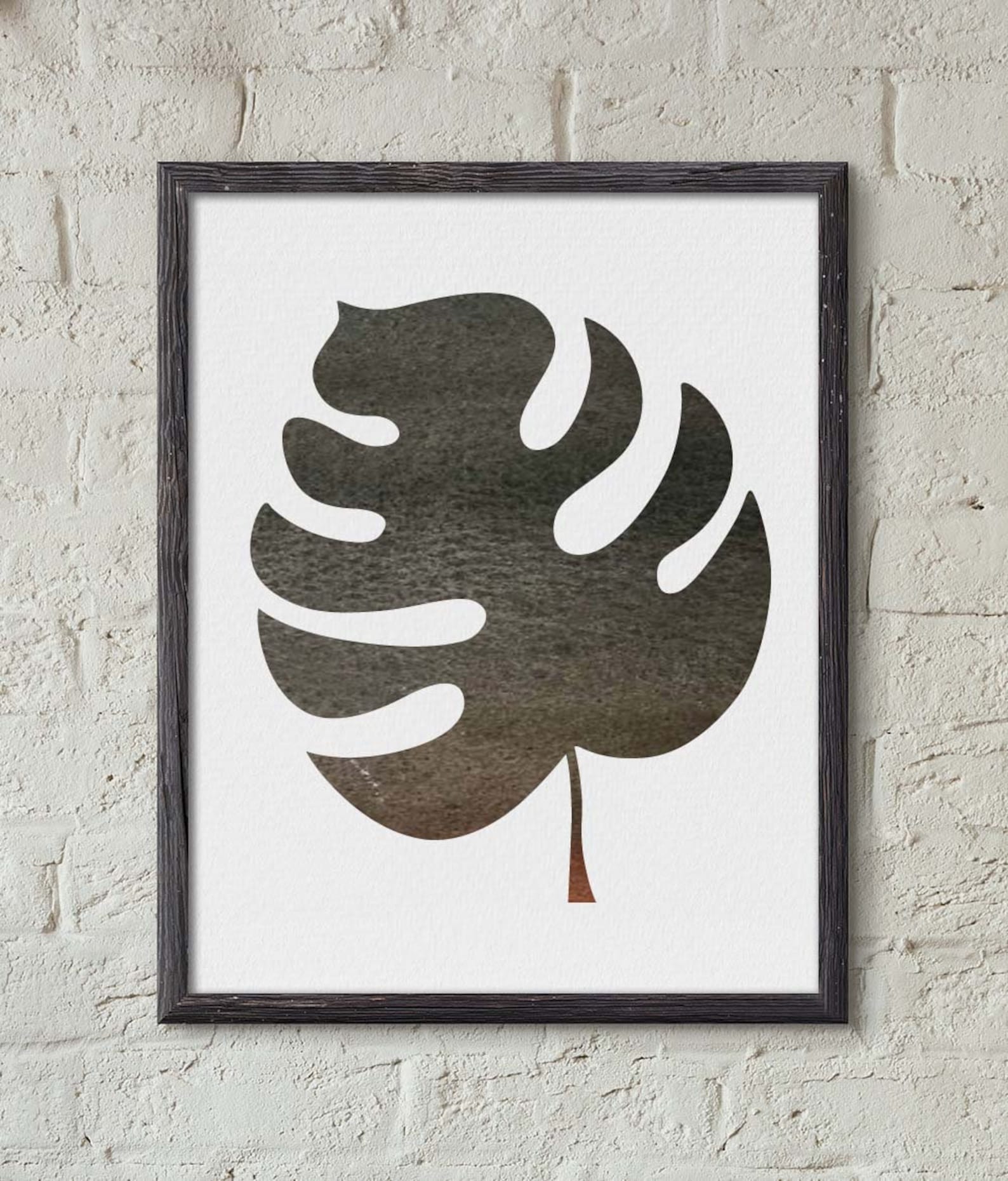 Palm Frond Wall Art Stencil Tropical Banana Leaf Painting Etsy