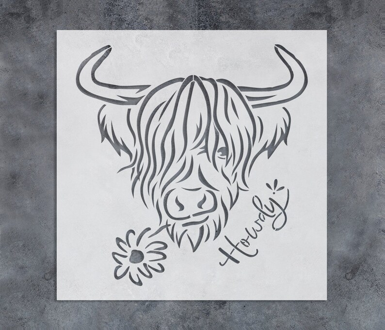 Highland Cow Stencilreusable Stencils for Wall Art Home - Etsy