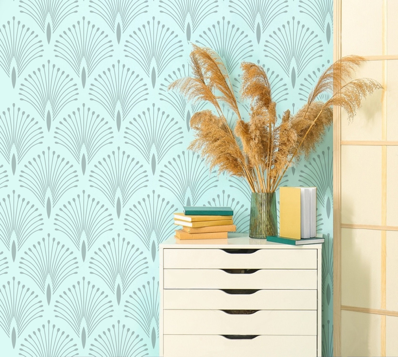 Large Palm Wall Stencilart Wall Stencil for Paintingreusable Etsy