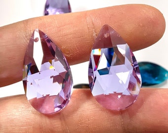 Atrapasol de prisma violeta en forma de lágrima de 28 mm, prisma de ventana de cristal en forma de pera de 1,25 pulgadas, pantalla de lámpara DIY, suministros para colgante de atrapasol BC88