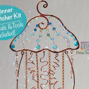 Jellyfish SunCatcher Kit - DIY Craft Kit for Beginners with Video Instructions Included and Tools Optional