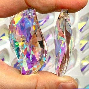 50mm Fully Leaded AB Coated Swing Prism for DIY Suncatchers, Chandelier Parts, Iridescent Sparkles
