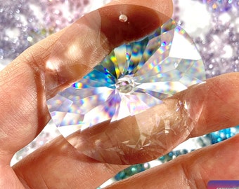 45 mm, disque en cristal transparent 1 trou, prismes attrape-soleil pour fenêtres, 30 % verre au plomb, fournitures pour lustres attrape-soleil en vrac, tournesol rond BD74