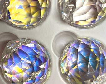 20mm AB Crystal Ball for Suncatcher, Aurora Borealis Prism Rainbow Maker Chandelier Supplies Faceted 30% Leaded Aura Crystal Glass BB86