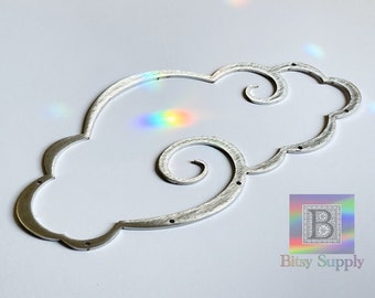 Raincloud Suncatcher Frame 2.5 x 5 inch 7 Holes Stainless Steel or Brass Brush Finish DIY Sun Catcher Macrame Resin Art BC06