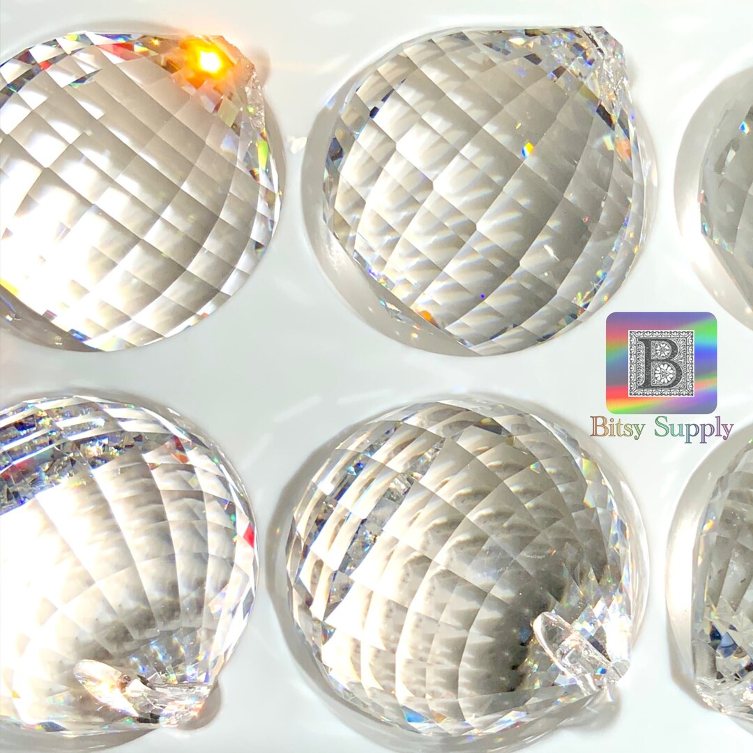 50mm Bulk Crystal Balls for Suncatcher Clear Step Cut Full Lead Crystal