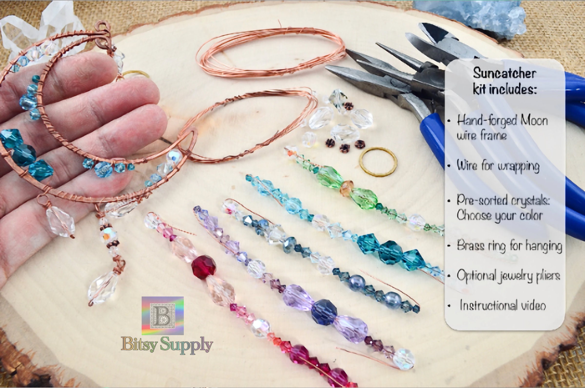  Beginner Suncatcher kit for adults women or mom, DIY Lotus wire  wrapping craft with tools : Handmade Products