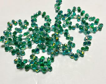 6x4mm TEENY Teardrop Beads, 5-6” Strand Pastel AB Faceted Crystal for Suncatcher Jewelry, Tiny Glass Ball Briolettes earrings CH34