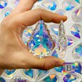 64mm Large Baroque AB Crystal Suncatcher 2.5-Inch Pendalogue Glass French Cut Drop Aura Prism 30% Leaded Pendant Chandelier Parts BD82
