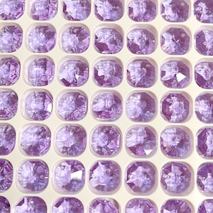 14mm Fancy Octagon 2-Hole Violet Prism for Sun Catcher Uncoated Colored Glass Small Crystal Octagon Beads Chandelier Supplies BC60