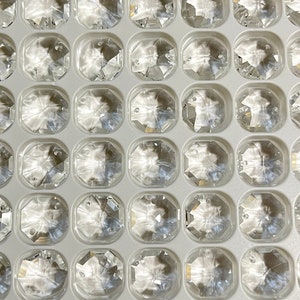14mm Fancy Octagon 2-Hole Clear Beads for Suncatchers Uncoated Small Crystal Octagon Sun Catcher Prisms Chandelier Supplies BC59