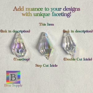 Peut inclure: Trois formes de gla&ccedil;ons en cristal avec des coupes diff&eacute;rentes&nbsp;: goutte, coupe en escalier et coupe double. Le texte "This Item" est au-dessus du gla&ccedil;on &agrave; coupe en escalier.