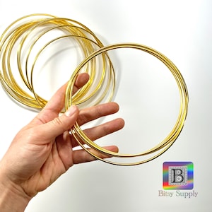 6&quot;Metall Ring Suncatcher Rahmen | 3 Goldfarbene Makramee Creolen für DIY Sun Catcher | Metallringe für Crystal Mobile Crafts BD86