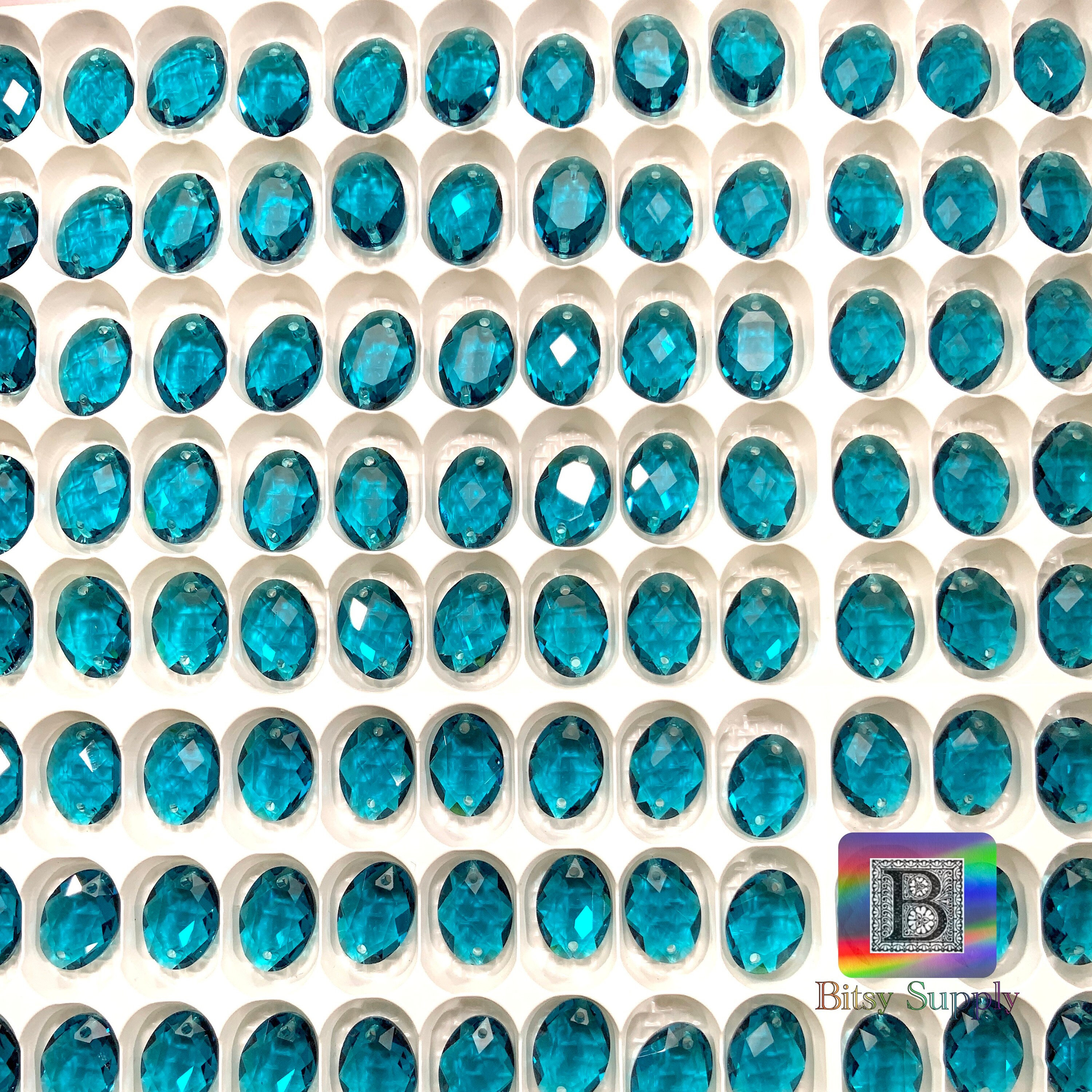 18 mm インディコライト オーバル クリスタル コネクター ビーズ