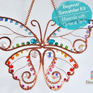 May include: A rainbow coloured copper wire butterfly suncatcher kit with beads and optional tools. Beginner Suncatcher Kit. Materials with Optional Tools. Bitsy Supply.