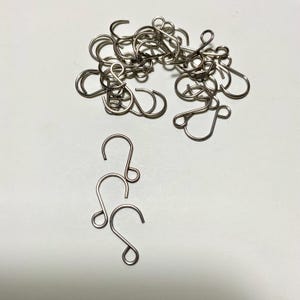 30pcs Small 22mm Stainless Steel hooks for Hanging Suncatcher or Car Charms, Gold or Silver Ornament Hanger DIY Craft Supplies Charms CH78 image 4