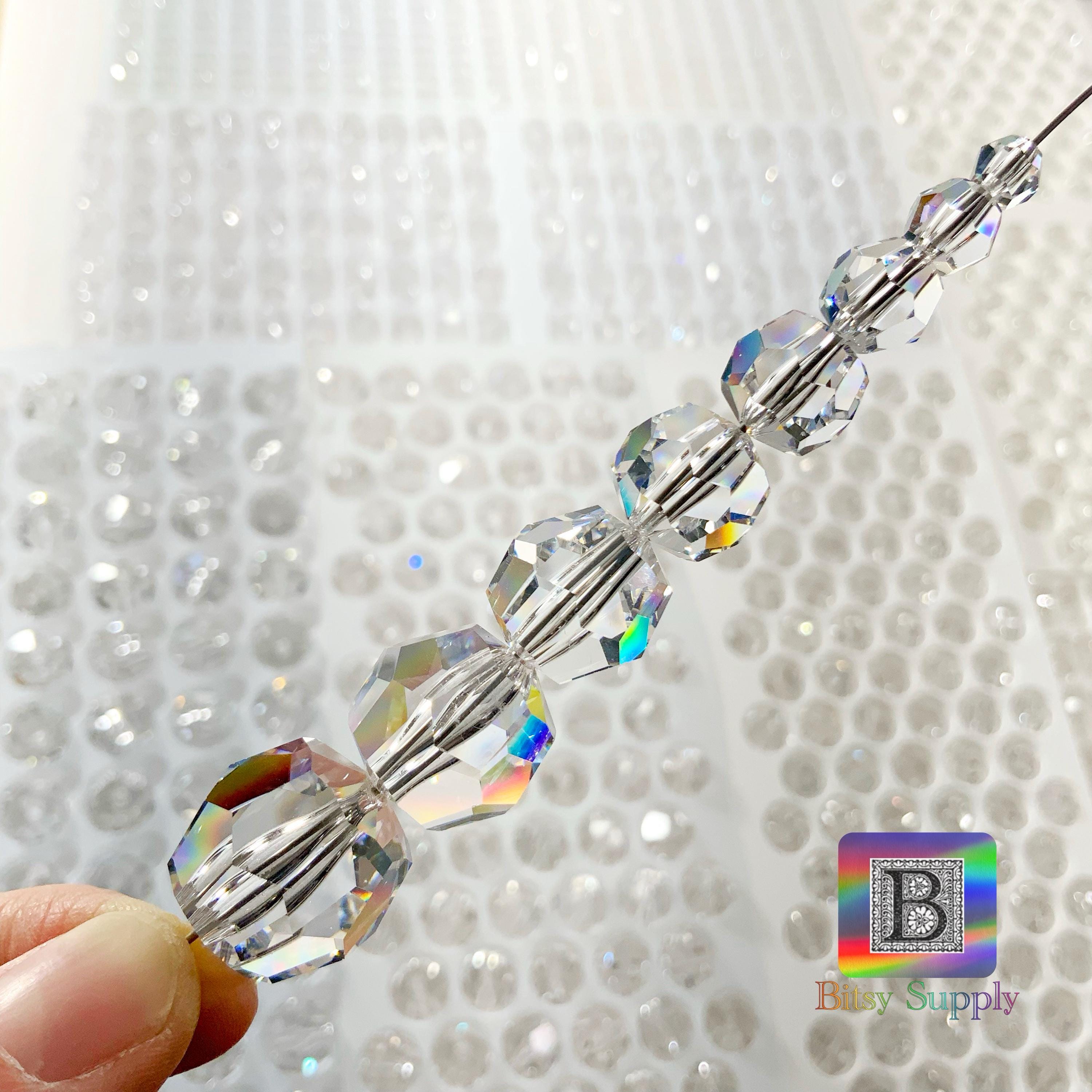 800-Piece Crystal Glass Beads Set – Clear AB Color, Mixed Shapes For DIY Jewelry Making, Bracelets, Necklaces & Crafts - View #12
