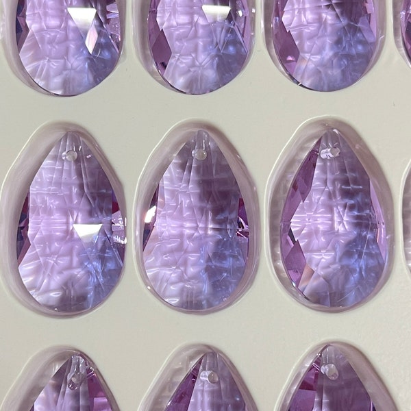 28mm Teardrop Violet Prism for Sun Catcher 1.25 Inch Light Purple Pear Crystal Window Prism DIY Suncatcher Supplies BC88