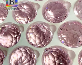 30mm Rosaline Crystal Ball Prism for Suncatcher Pink Keychain Crystals for Windows Bulk Chandelier Supplies BC81