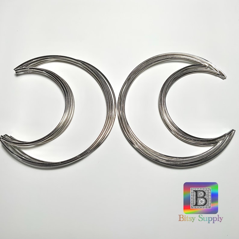 Choose Size- Shiny Silver Moon Frame for Suncatcher, Bulk Crescent ...