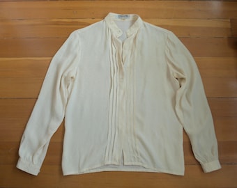 80s Jaeger cream silk blouse