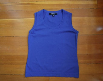 Vintage Kaspar royal blue knit shell tank top | size M