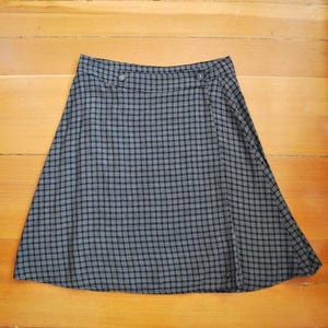 90s Jacob check print faux-wrap mini skirt