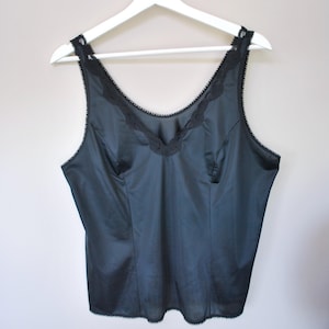 Vintage French Maid black nylon camisole