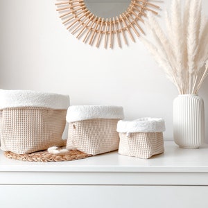 Utensilo basket beige with terry cloth (various colors)
