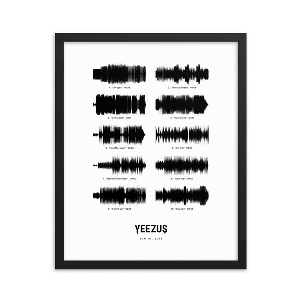 Yeezus - Framed waveform poster